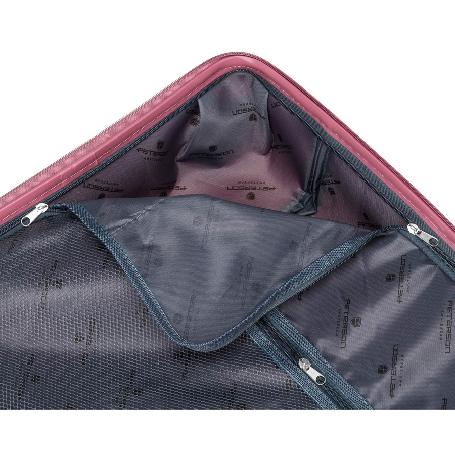 Kabin-Reisekoffer in Rosa mit vier Rollen für Reisen, Peterson – Bild 9