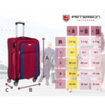 Reisekoffer in Kabinengröße aus weichem Polyesterstoff in Rot-Blau - Peterson