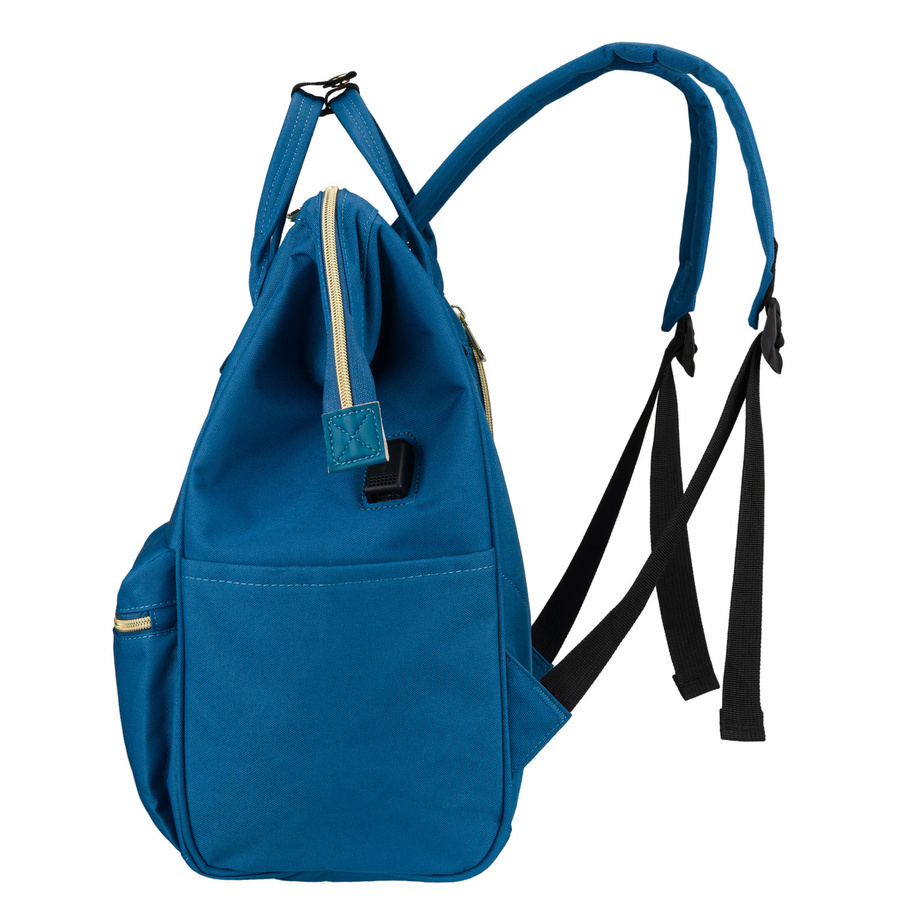 Einfaches, blaues Damen-Rucksack aus Polyester mit USB-Anschluss - Peterson – Bild 5