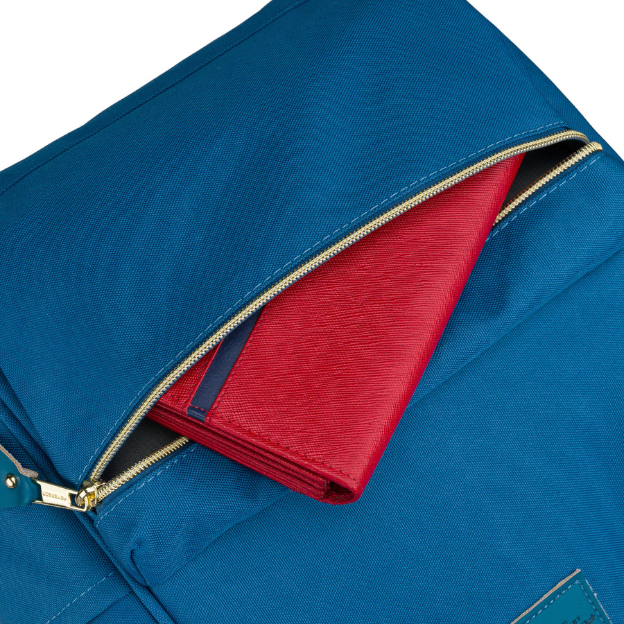 Einfaches, blaues Damen-Rucksack aus Polyester mit USB-Anschluss - Peterson – Bild 20