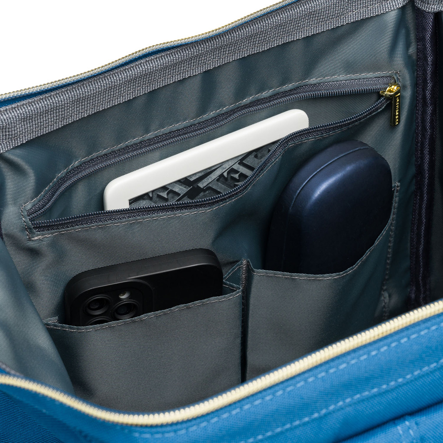 Einfaches, blaues Damen-Rucksack aus Polyester mit USB-Anschluss - Peterson – Bild 13