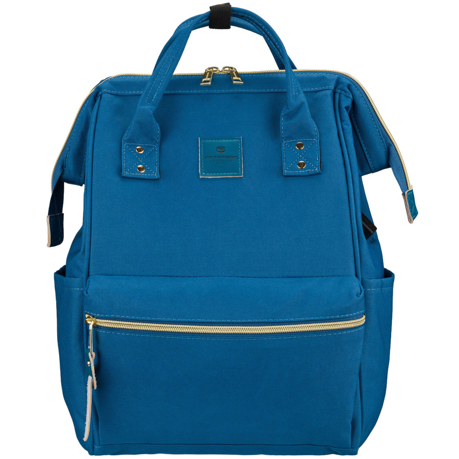 Einfaches, blaues Damen-Rucksack aus Polyester mit USB-Anschluss - Peterson – Bild 4