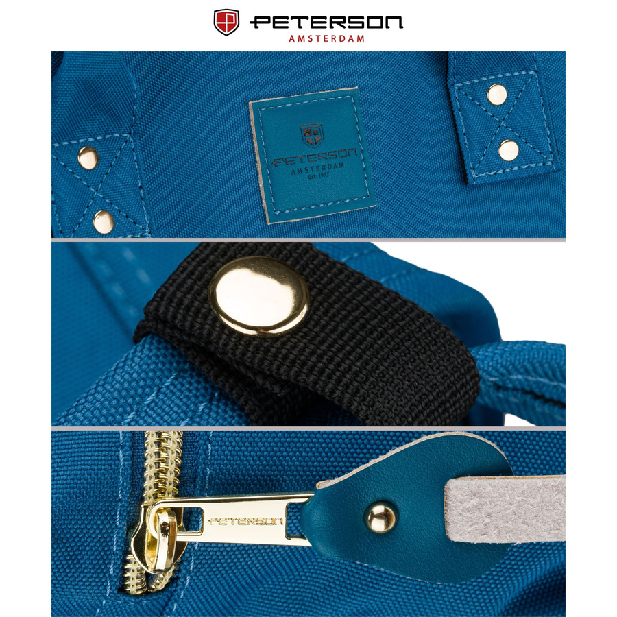 Einfaches, blaues Damen-Rucksack aus Polyester mit USB-Anschluss - Peterson – Bild 10