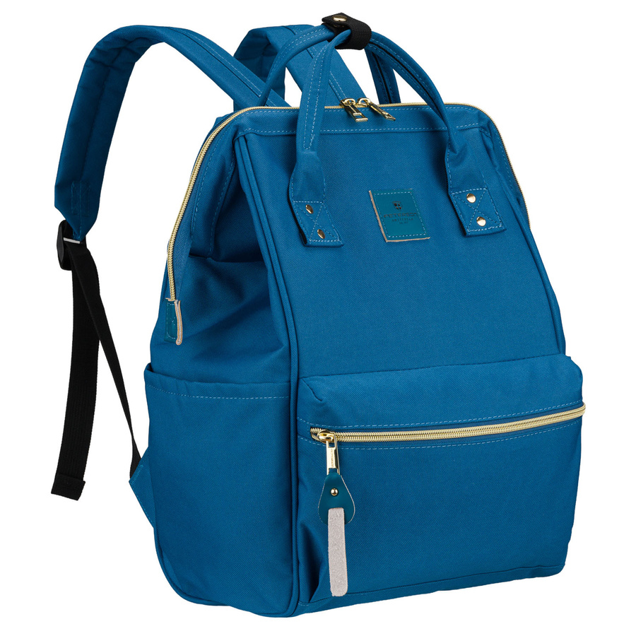 Einfaches, blaues Damen-Rucksack aus Polyester mit USB-Anschluss - Peterson