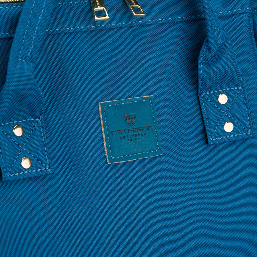 Einfaches, blaues Damen-Rucksack aus Polyester mit USB-Anschluss - Peterson – Bild 11