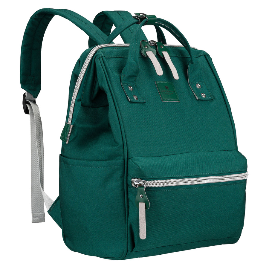 Grüner Damen-Rucksack aus Polyester mit Laptopfach und USB-Anschluss - Peterson