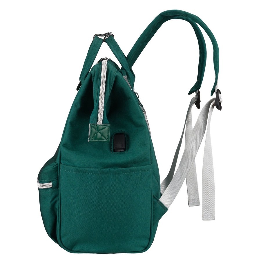 Grüner Damen-Rucksack aus Polyester mit Laptopfach und USB-Anschluss - Peterson – Bild 5