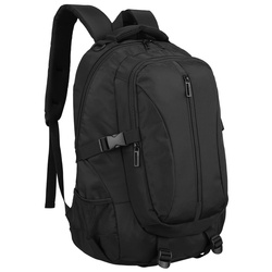 Geräumiger Rucksack aus Polyester in schwarzer Farbe, ausgestattet mit einem Laptopfach und einem Retraktor – Peterson