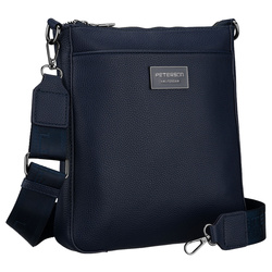 Damen-Umhängetasche in Marineblau aus Kunstleder, mit Reißverschluss – Peterson