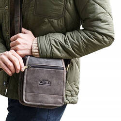 Herrentasche aus Leder mit Taschen – Always Wild