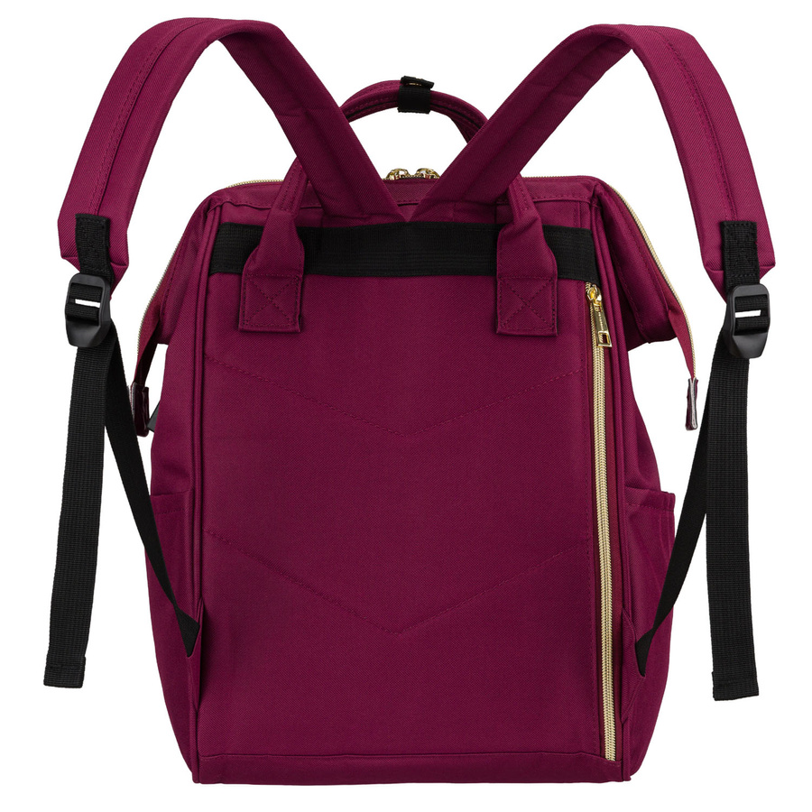 Einfaches Damen-Rucksack aus Polyester in Burgunderfarbe, ausgestattet mit USB-Anschluss - Peterson – Bild 7