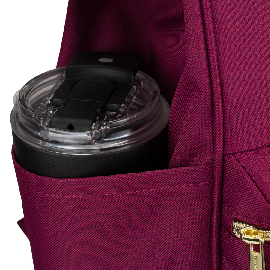 Einfaches Damen-Rucksack aus Polyester in Burgunderfarbe, ausgestattet mit USB-Anschluss - Peterson – Bild 21