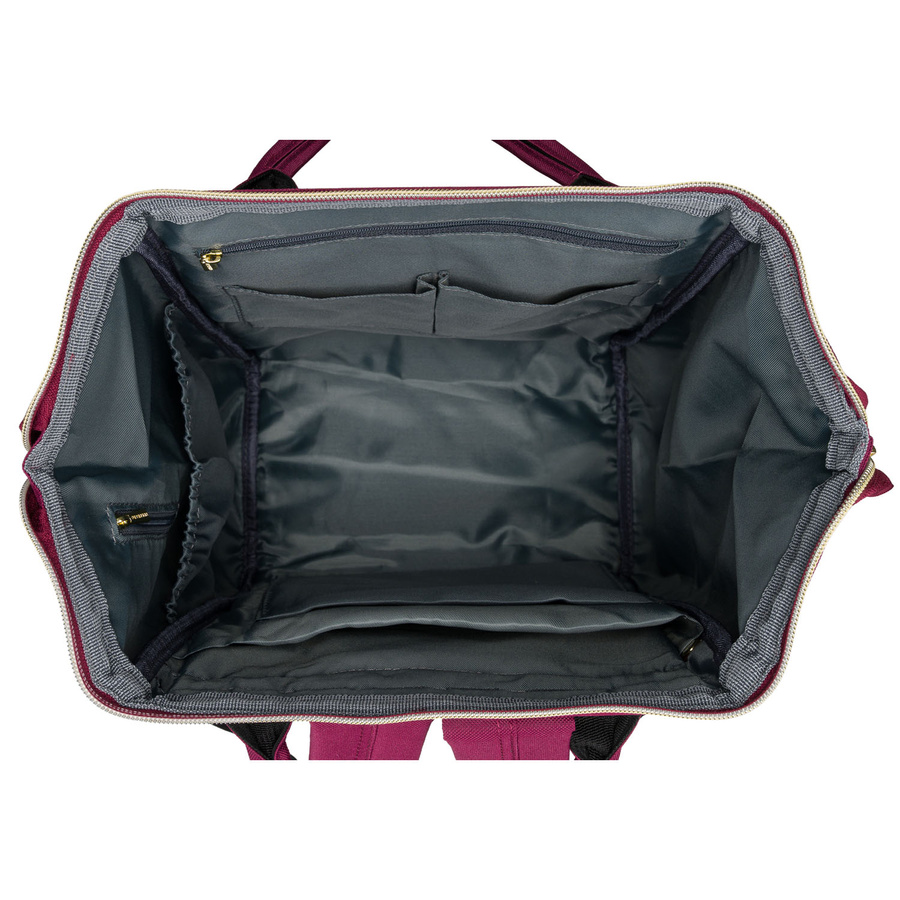 Einfaches Damen-Rucksack aus Polyester in Burgunderfarbe, ausgestattet mit USB-Anschluss - Peterson – Bild 11