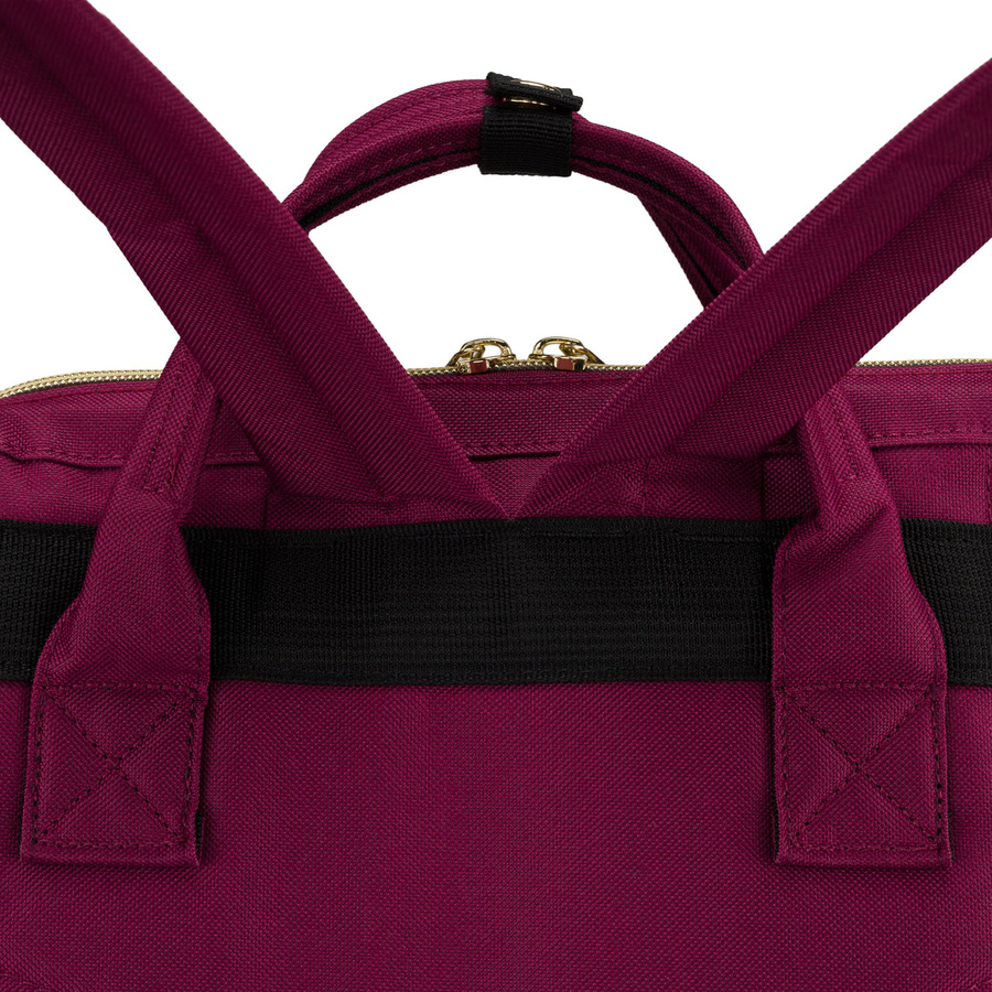Einfaches Damen-Rucksack aus Polyester in Burgunderfarbe, ausgestattet mit USB-Anschluss - Peterson – Bild 14