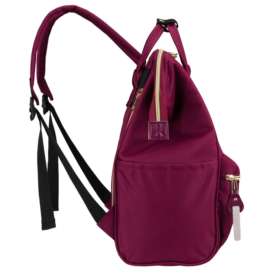 Einfaches Damen-Rucksack aus Polyester in Burgunderfarbe, ausgestattet mit USB-Anschluss - Peterson – Bild 3