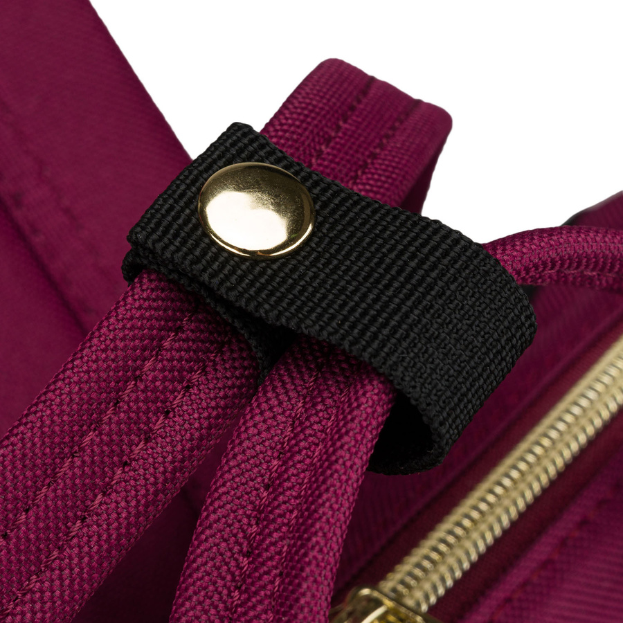 Einfaches Damen-Rucksack aus Polyester in Burgunderfarbe, ausgestattet mit USB-Anschluss - Peterson – Bild 15