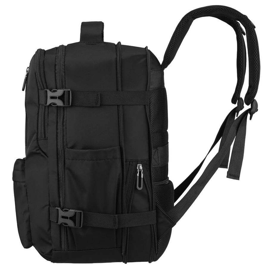 Reisetauglicher, praktischer Rucksack aus Polyester in Schwarz mit Reißverschluss - Peterson – Bild 6