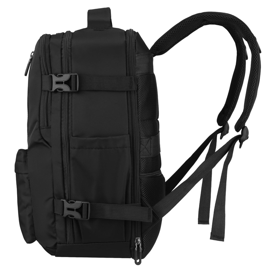 Reisetauglicher, praktischer Rucksack aus Polyester in Schwarz mit Reißverschluss - Peterson – Bild 5