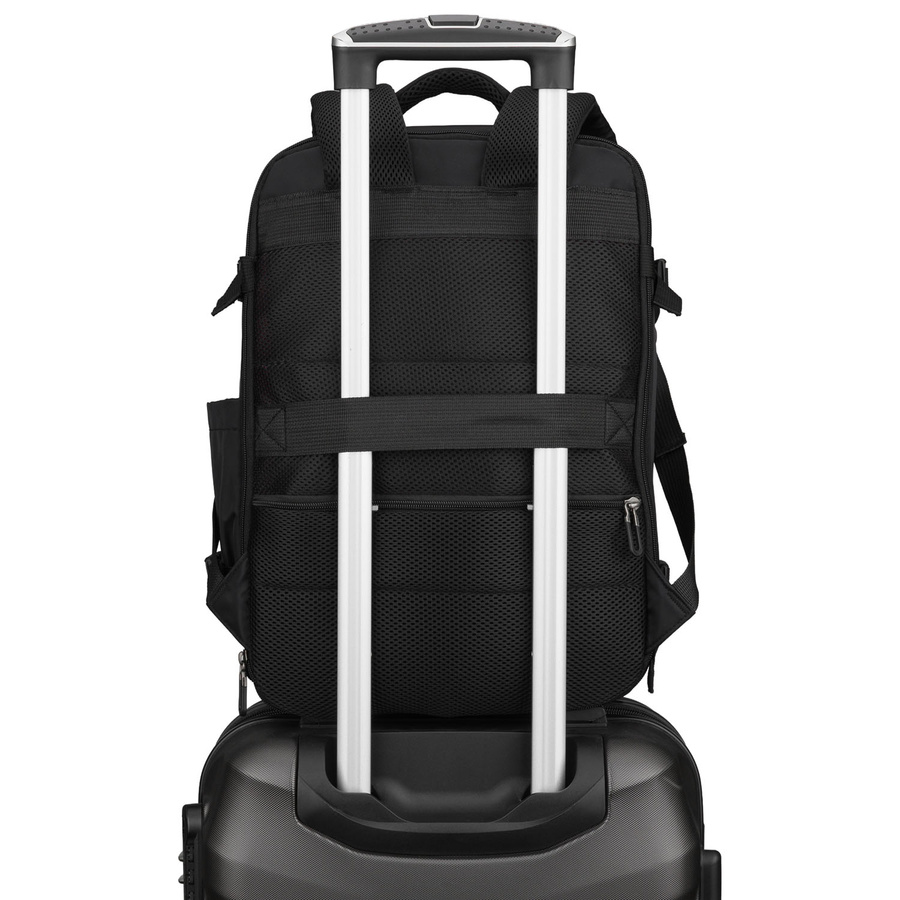Reisetauglicher, praktischer Rucksack aus Polyester in Schwarz mit Reißverschluss - Peterson – Bild 8