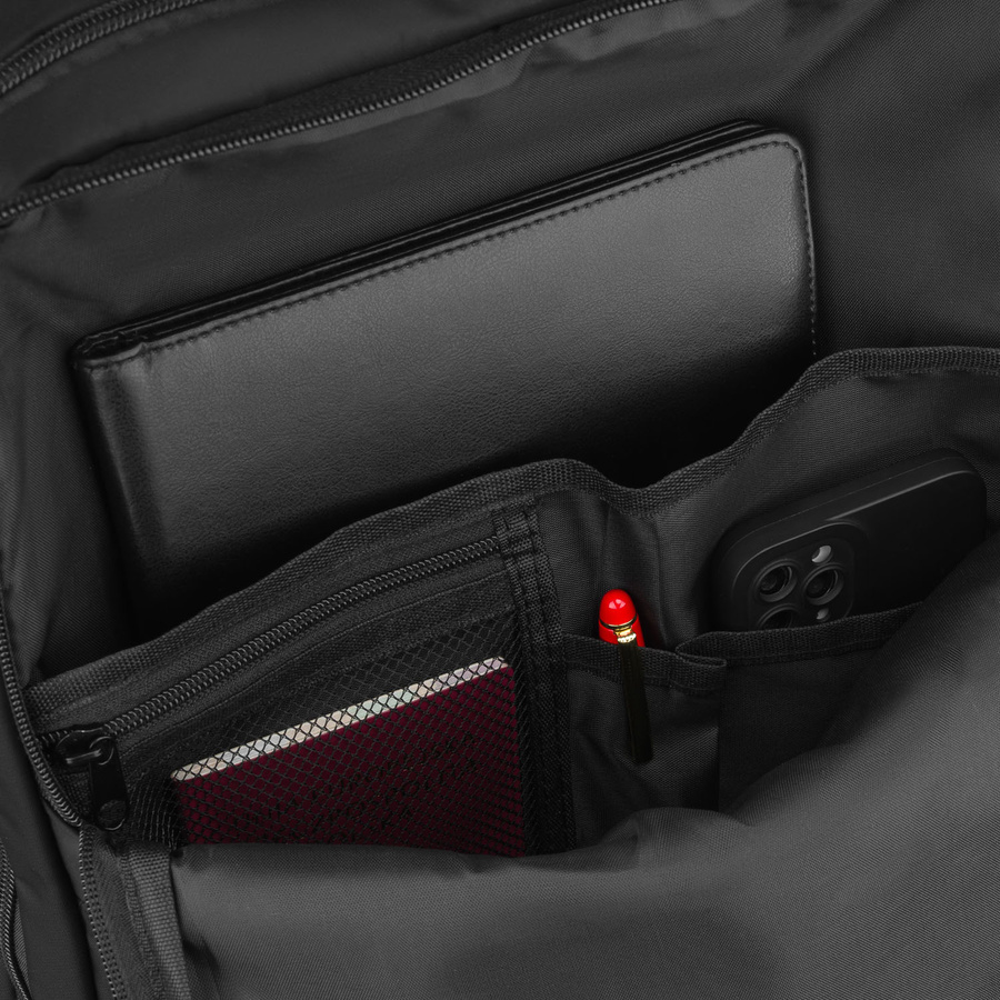 Reisetauglicher, praktischer Rucksack aus Polyester in Schwarz mit Reißverschluss - Peterson – Bild 22