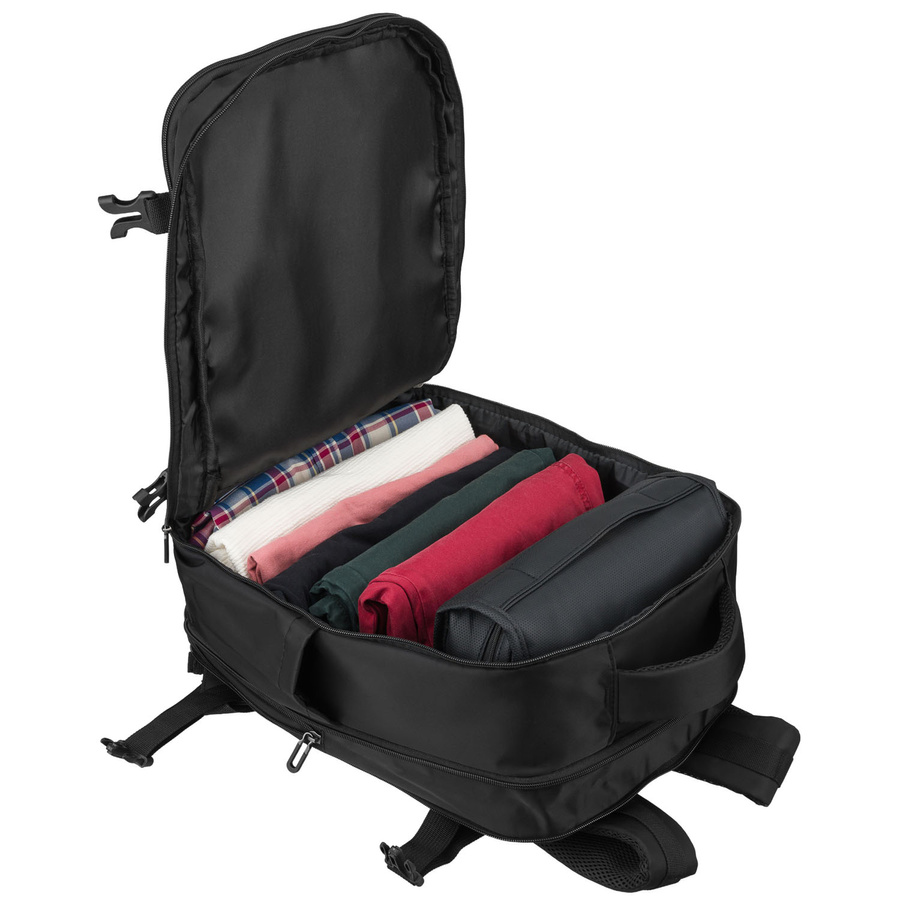 Reisetauglicher, praktischer Rucksack aus Polyester in Schwarz mit Reißverschluss - Peterson – Bild 9